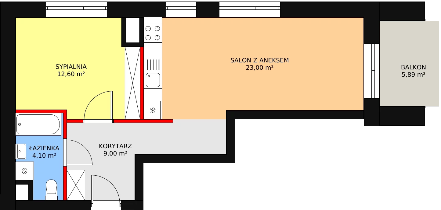 Mieszkanie 49,33 m², parter, oferta nr A.0.1, Świerzawska 13, Poznań, Ławica, Grunwald, ul. Świerzawska 13