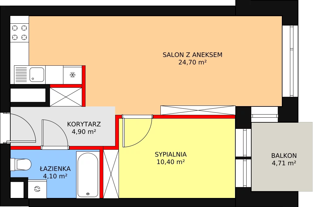 Mieszkanie 45,01 m², parter, oferta nr A.0.3, Świerzawska 13, Poznań, Ławica, Grunwald, ul. Świerzawska 13