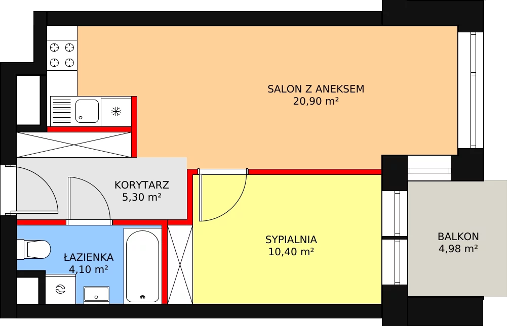 Mieszkanie 41,96 m², parter, oferta nr A.0.5, Świerzawska 13, Poznań, Ławica, Grunwald, ul. Świerzawska 13