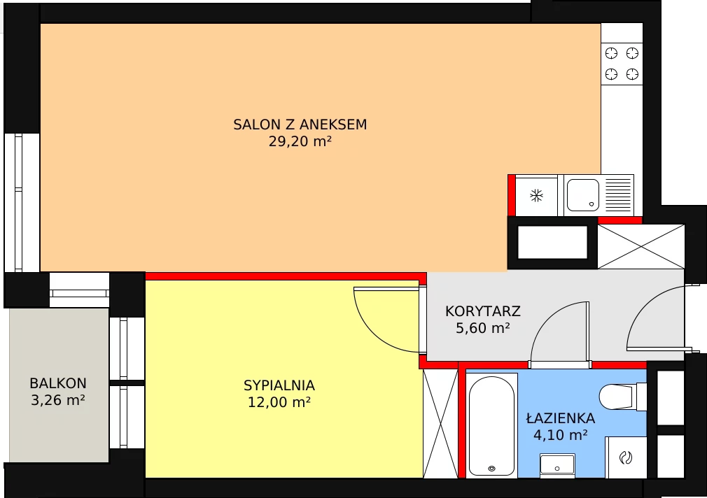 Mieszkanie 51,50 m², piętro 2, oferta nr A.2.8, Świerzawska 13, Poznań, Ławica, Grunwald, ul. Świerzawska 13