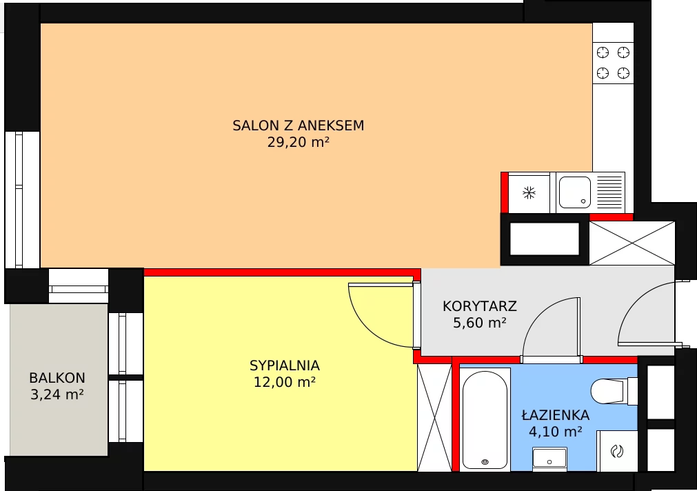 Mieszkanie 51,50 m², piętro 6, oferta nr A.6.7, Świerzawska 13, Poznań, Ławica, Grunwald, ul. Świerzawska 13