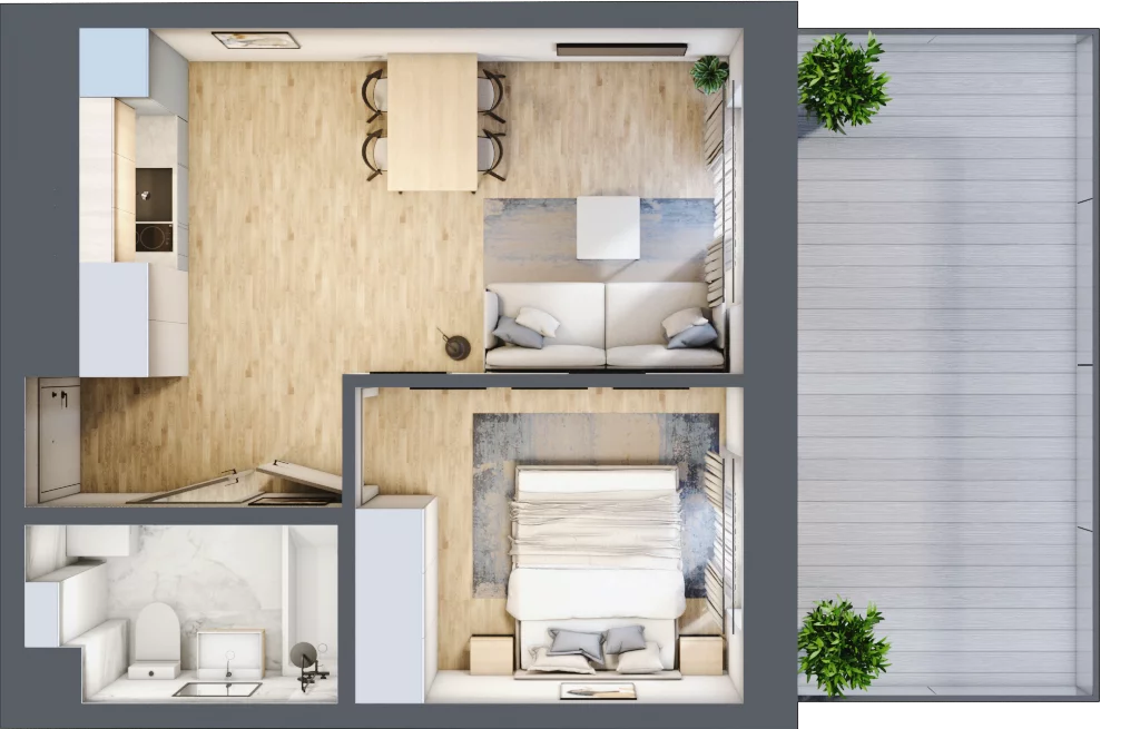 2 pokoje, mieszkanie 34,31 m², parter, oferta nr 3, Jachtowa, Świnoujście, ul. Stefana Rogozińskiego