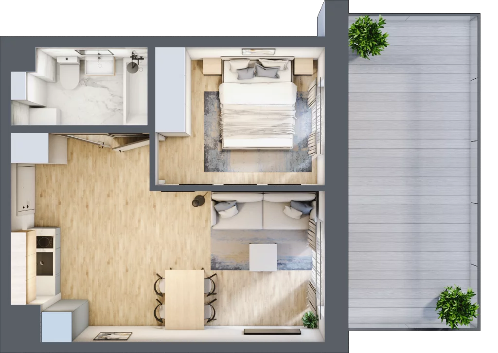2 pokoje, apartament inwestycyjny 35,02 m², parter, oferta nr 2, Jachtowa, Świnoujście, ul. Stefana Rogozińskiego