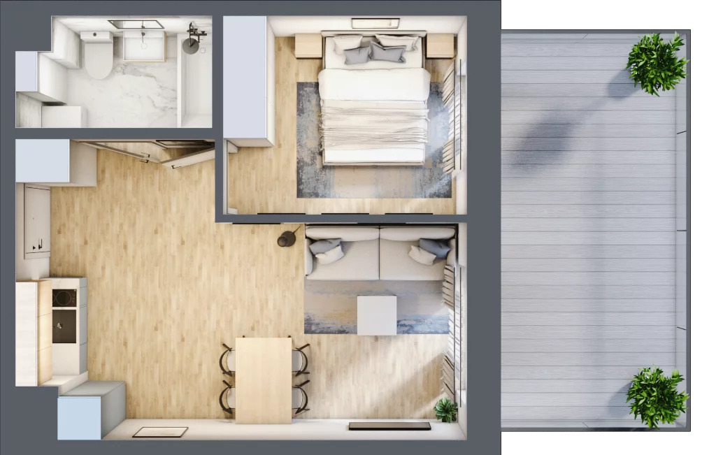 2 pokoje, apartament inwestycyjny 35,04 m², parter, oferta nr 6, Jachtowa, Świnoujście, ul. Stefana Rogozińskiego