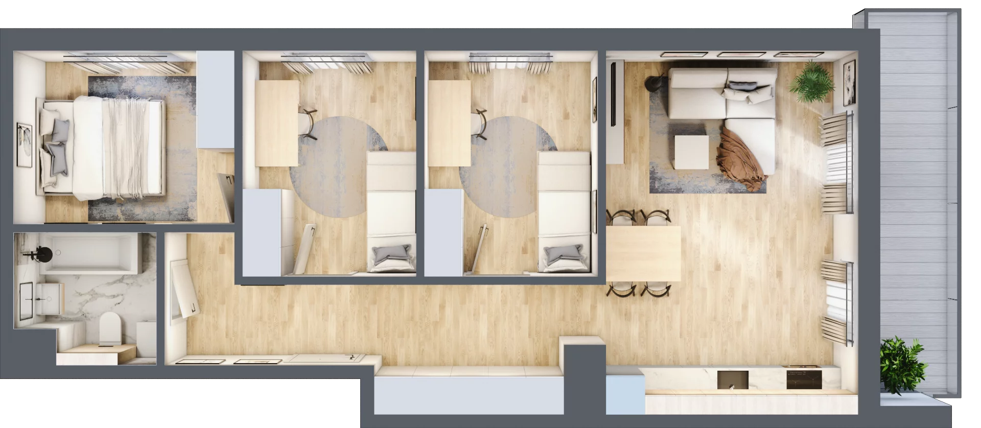 4 pokoje, mieszkanie 64,84 m², piętro 1, oferta nr CZ1.B63, Nowa Czernica CZ1, Czernica, ul. Wojska Polskiego 13