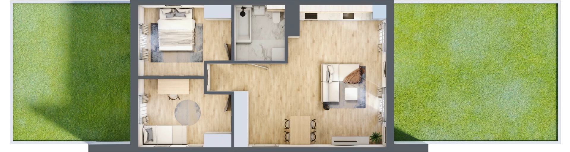 3 pokoje, mieszkanie 65,18 m², parter, oferta nr CZ1.A7, Nowa Czernica CZ1, Czernica, ul. Wojska Polskiego 13