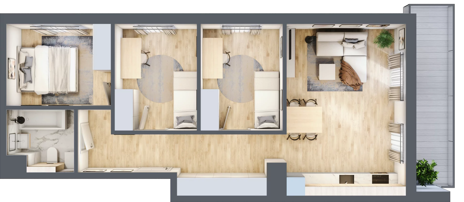 4 pokoje, mieszkanie 64,84 m², piętro 2, oferta nr CZ1.B71, Nowa Czernica CZ1, Czernica, ul. Wojska Polskiego 13