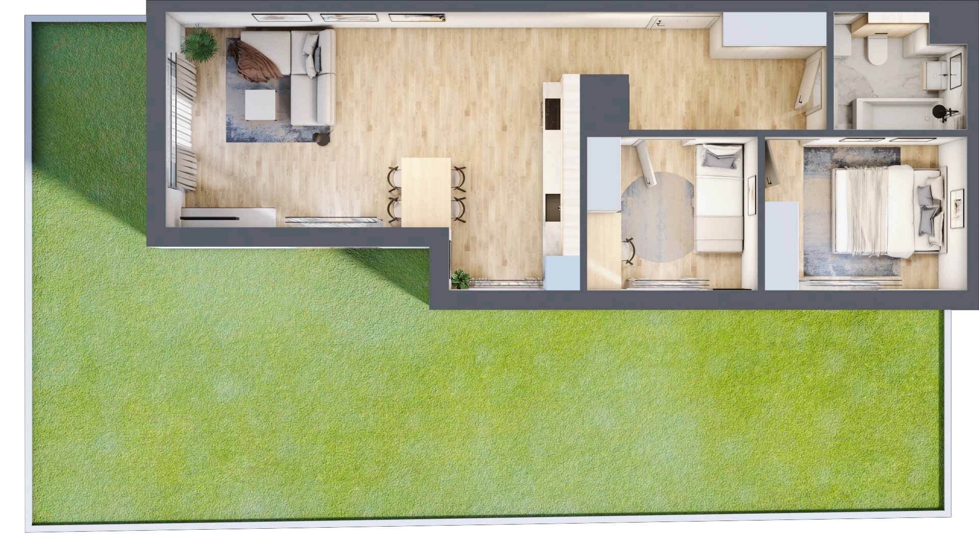 3 pokoje, mieszkanie 59,22 m², parter, oferta nr CZ1.A3, Nowa Czernica CZ1, Czernica, ul. Wojska Polskiego 13