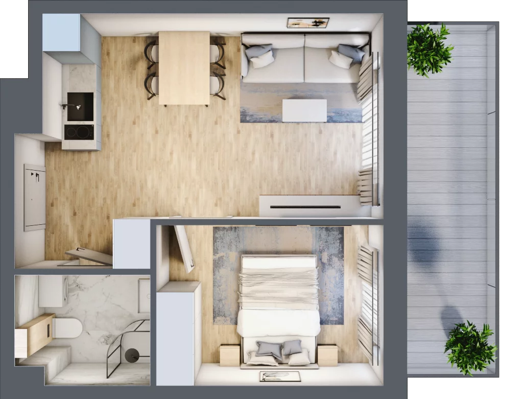 2 pokoje, apartament inwestycyjny 33,59 m², piętro 2, oferta nr J28, Jasna, Międzywodzie, ul. Jasna 1