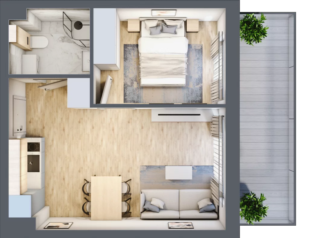 2 pokoje, apartament inwestycyjny 33,62 m², parter, oferta nr J1, Jasna, Międzywodzie, ul. Jasna 1