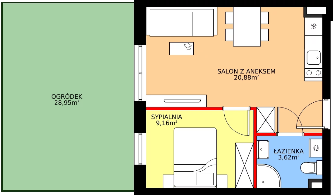 Zalety apartamentu inwestycyjnego 33.62 m², J8