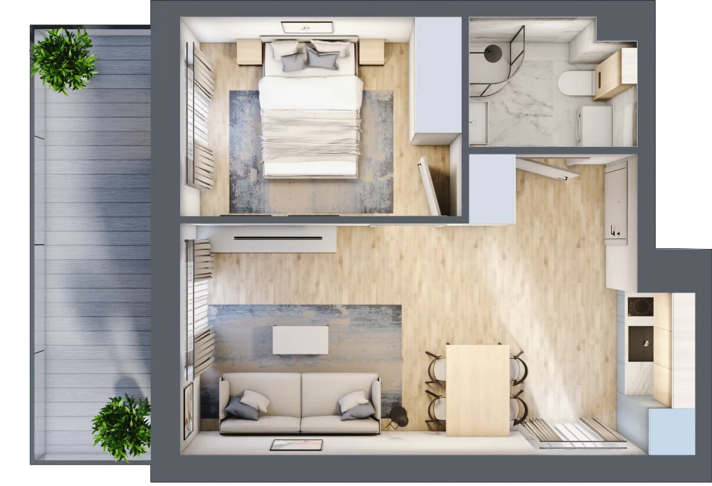 2 pokoje, mieszkanie 34,25 m², piętro 2, oferta nr J30, Jasna, Międzywodzie, ul. Jasna 1