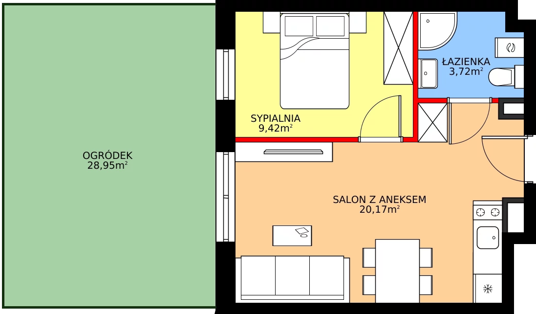 Zalety apartamentu inwestycyjnego 33.31 m², J9