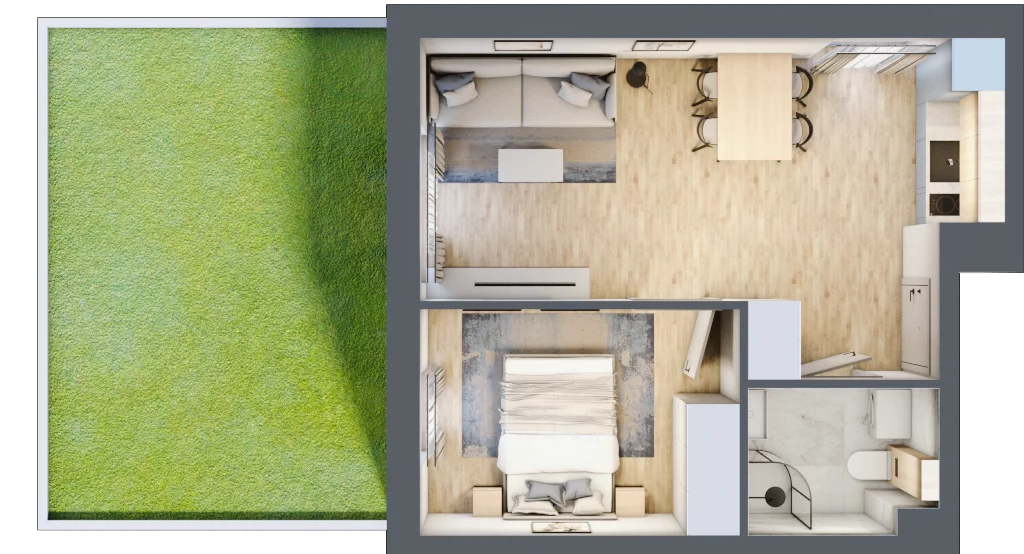 2 pokoje, apartament inwestycyjny 34,26 m², parter, oferta nr J10, Jasna, Międzywodzie, ul. Jasna 1
