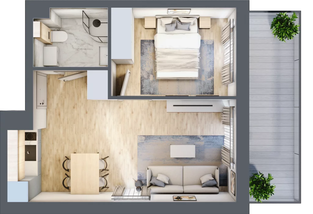 2 pokoje, apartament inwestycyjny 34,26 m², parter, oferta nr J3, Jasna, Międzywodzie, ul. Jasna 1