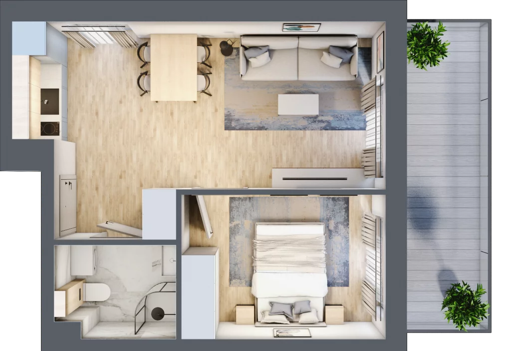 2 pokoje, apartament inwestycyjny 34,26 m², piętro 1, oferta nr J24, Jasna, Międzywodzie, ul. Jasna 1