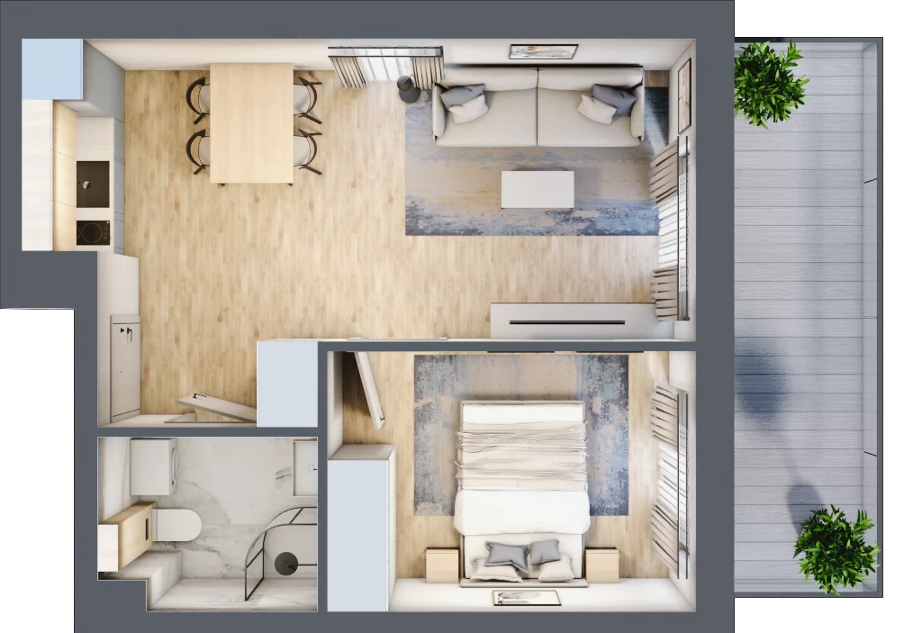 2 pokoje, apartament inwestycyjny 34,26 m², piętro 2, oferta nr J37, Jasna, Międzywodzie, ul. Jasna 1