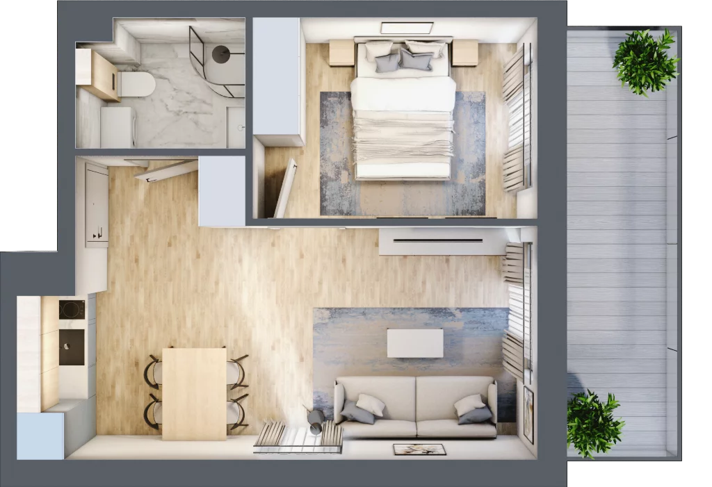 2 pokoje, apartament inwestycyjny 34,26 m², piętro 2, oferta nr J29, Jasna, Międzywodzie, ul. Jasna 1