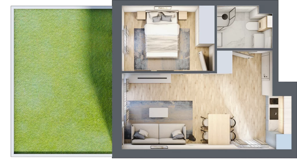 2 pokoje, apartament inwestycyjny 34,25 m², parter, oferta nr J4, Jasna, Międzywodzie, ul. Jasna 1