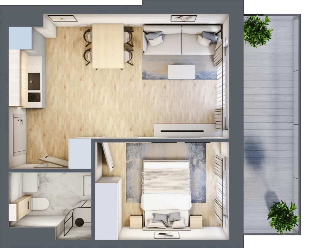 2 pokoje, apartament inwestycyjny 33,30 m², piętro 1, oferta nr J13, Jasna, Międzywodzie, ul. Jasna 1