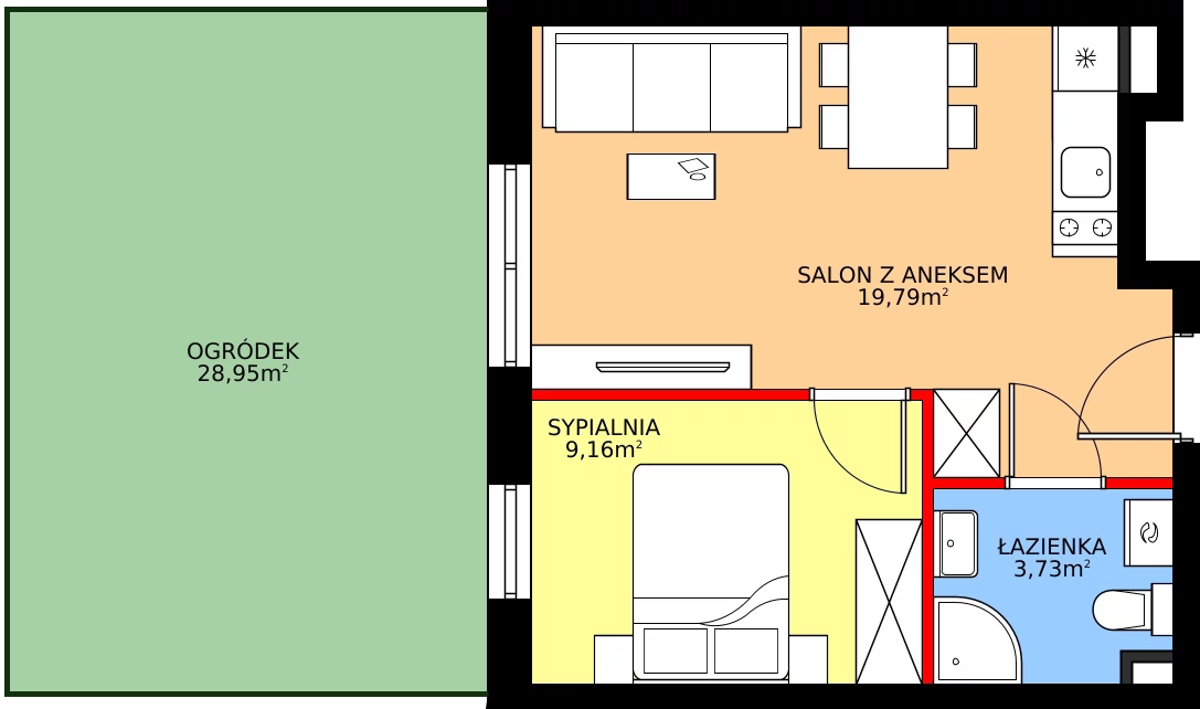 Zalety apartamentu inwestycyjnego 32.68 m², J6