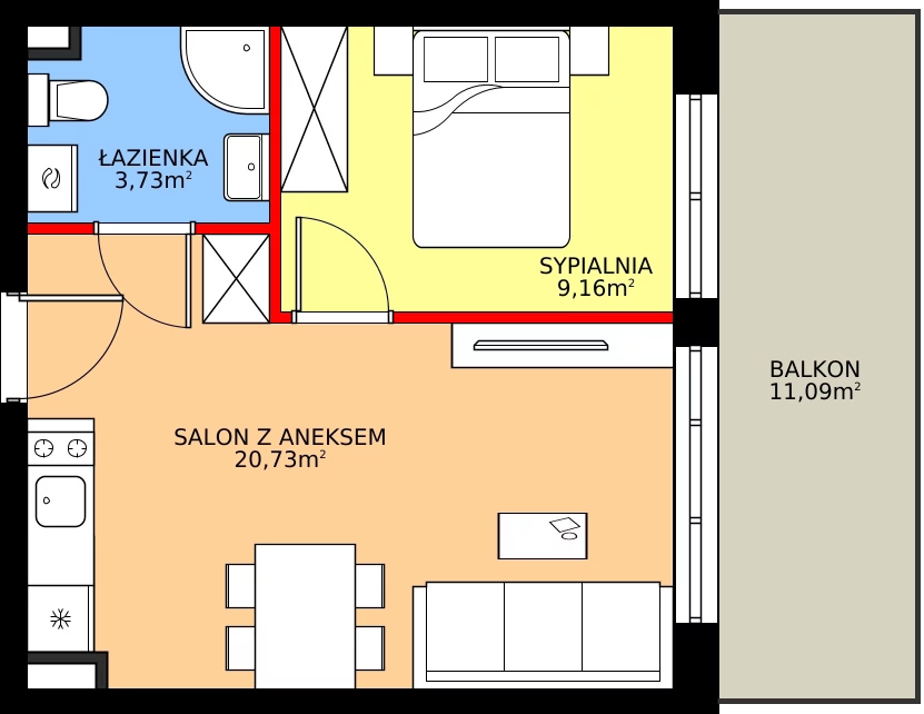 Zalety apartamentu inwestycyjnego 33.62 m², J14