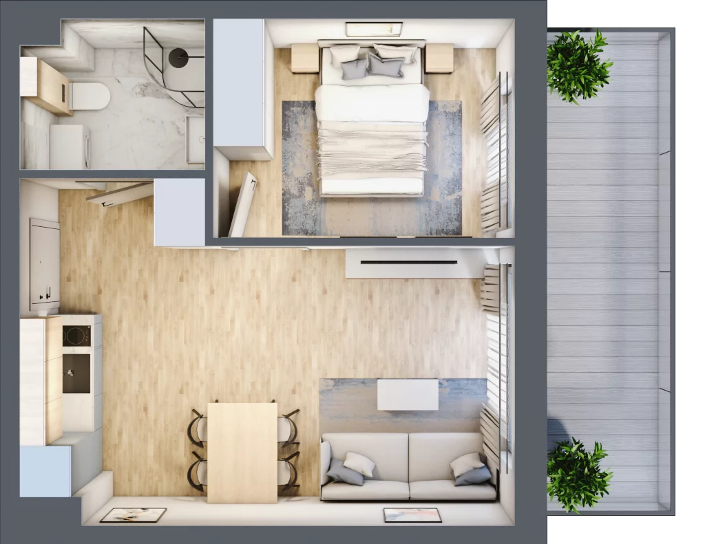 2 pokoje, apartament inwestycyjny 33,62 m², piętro 1, oferta nr J14, Jasna, Międzywodzie, ul. Jasna 1