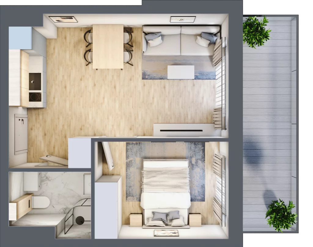 2 pokoje, apartament inwestycyjny 33,33 m², piętro 2, oferta nr J26, Jasna, Międzywodzie, ul. Jasna 1