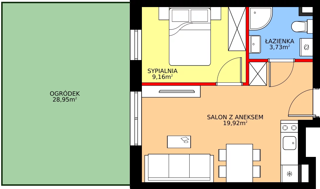 Zalety apartamentu inwestycyjnego 32.81 m², J7