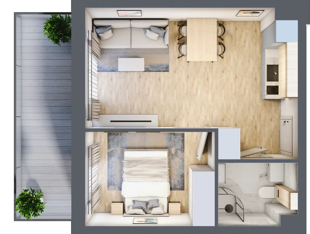 2 pokoje, apartament inwestycyjny 33,62 m², piętro 2, oferta nr J34, Jasna, Międzywodzie, ul. Jasna 1
