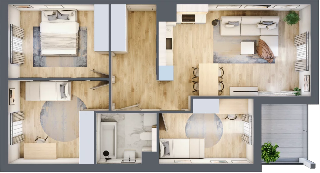 4 pokoje, mieszkanie 70,11 m², piętro 4, oferta nr CZ3.29, Nowa Czernica CZ3, Czernica, ul. Wojska Polskiego 15