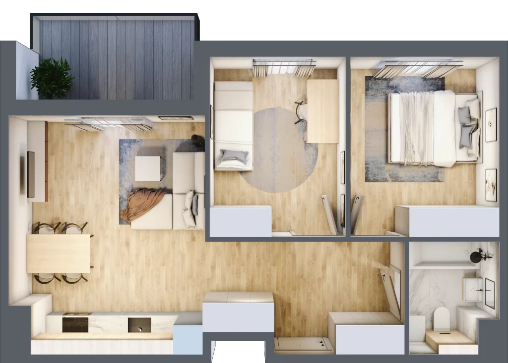 3 pokoje, mieszkanie 52,36 m², piętro 5, oferta nr CZ3.33, Nowa Czernica CZ3, Czernica, ul. Wojska Polskiego 15