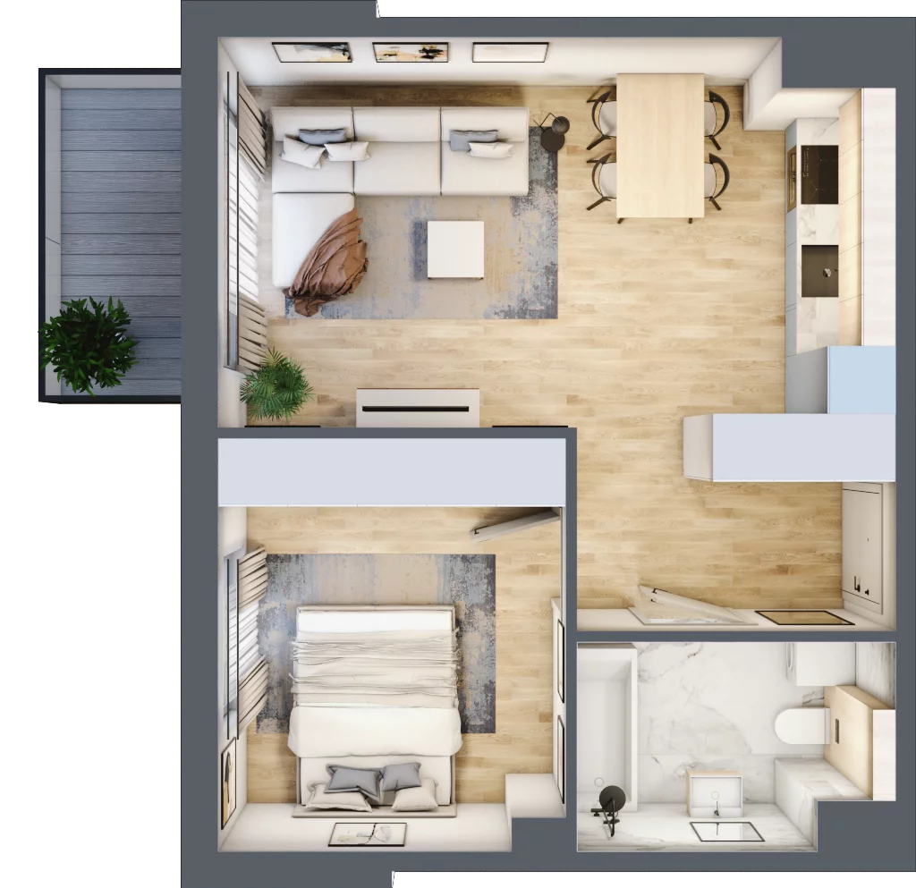 2 pokoje, mieszkanie 40,75 m², piętro 5, oferta nr CZ3.31, Nowa Czernica CZ3, Czernica, ul. Wojska Polskiego 15