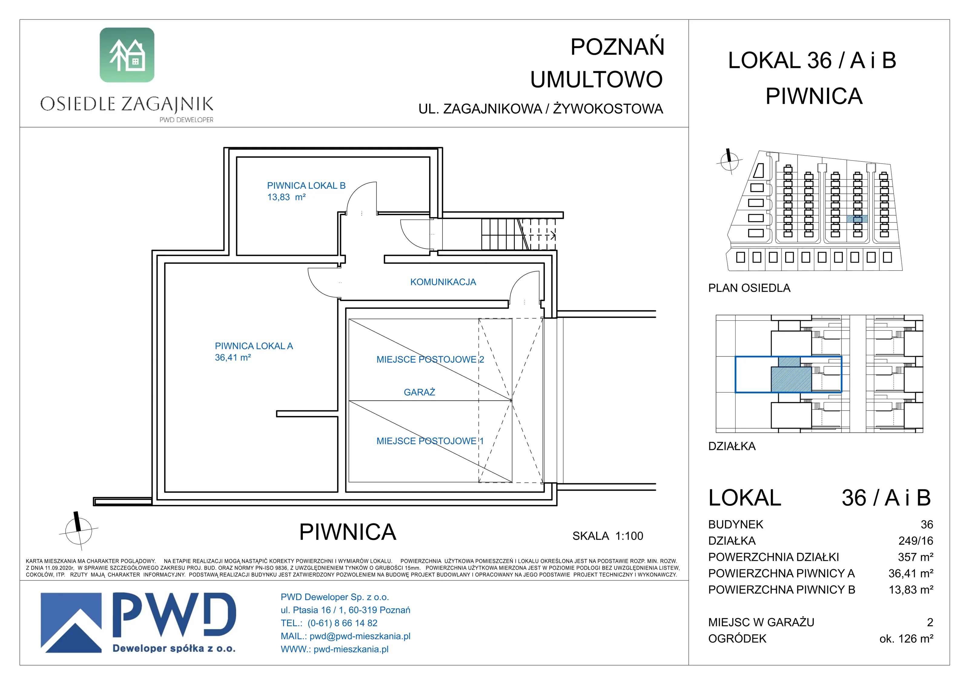 Mieszkanie 76,09 m², piętro 1, oferta nr 36 / B, Osiedle Zagajnik, Poznań, Umultowo, Umultowo, ul. Zagajnikowa