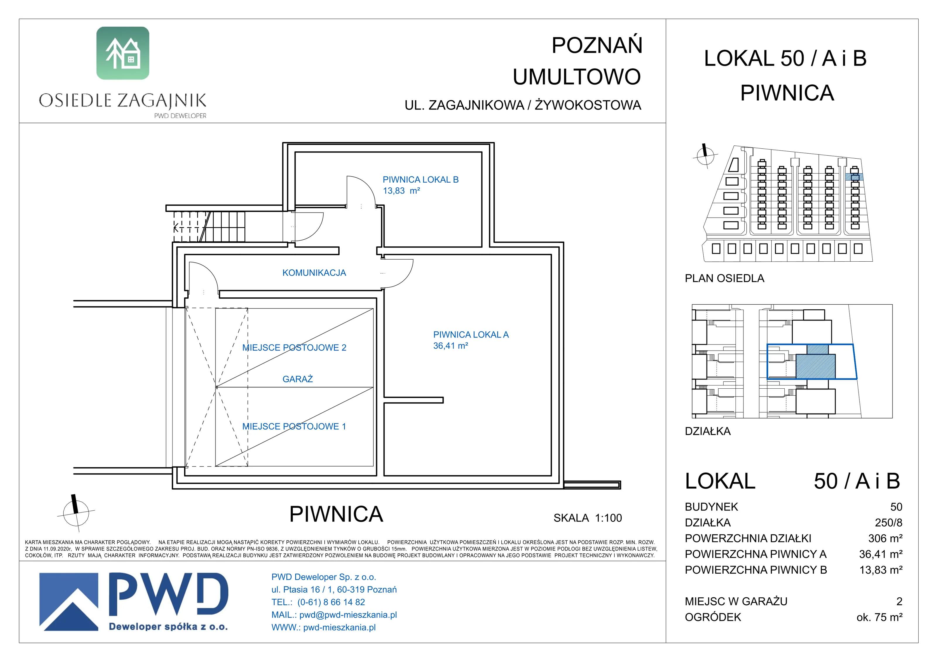 Mieszkanie 85,73 m², parter, oferta nr 50 / A, Osiedle Zagajnik, Poznań, Umultowo, Umultowo, ul. Zagajnikowa