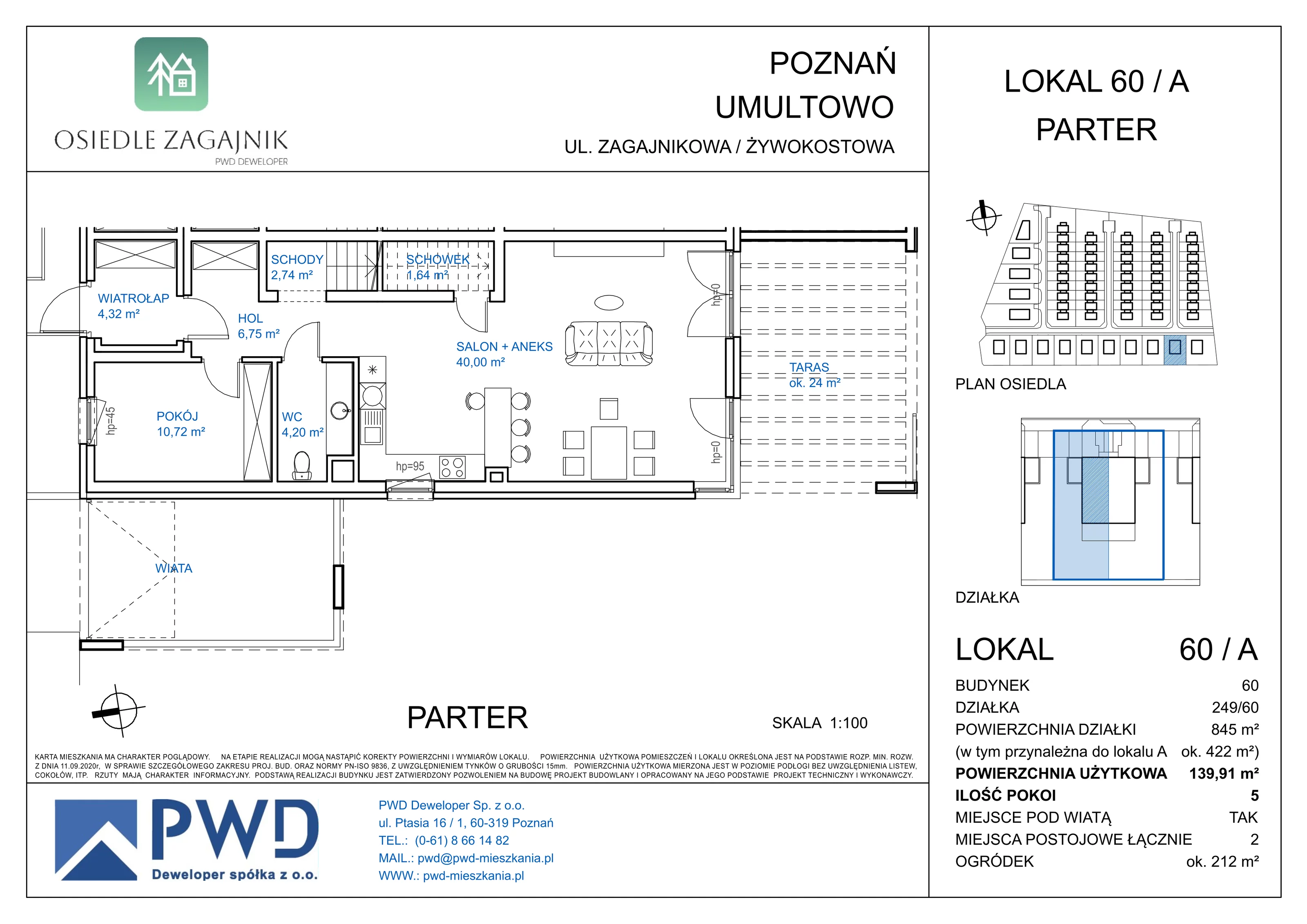 Dom 139,91 m², oferta nr A60/A, Osiedle Zagajnik - Domy, Poznań, Umultowo, Umultowo, ul. Zagajnikowa