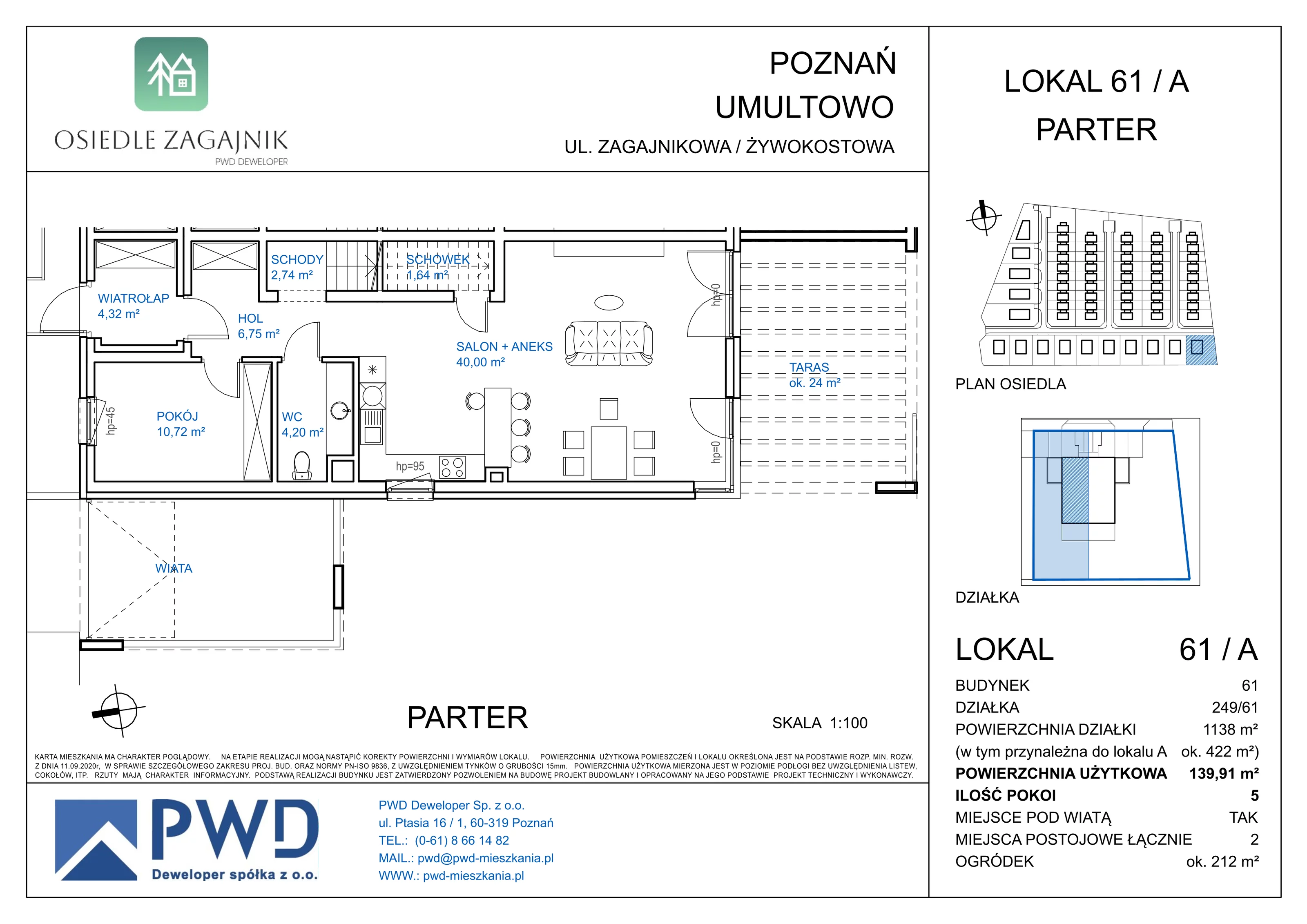 Dom 139,91 m², oferta nr A61/A, Osiedle Zagajnik - Domy, Poznań, Umultowo, Umultowo, ul. Zagajnikowa