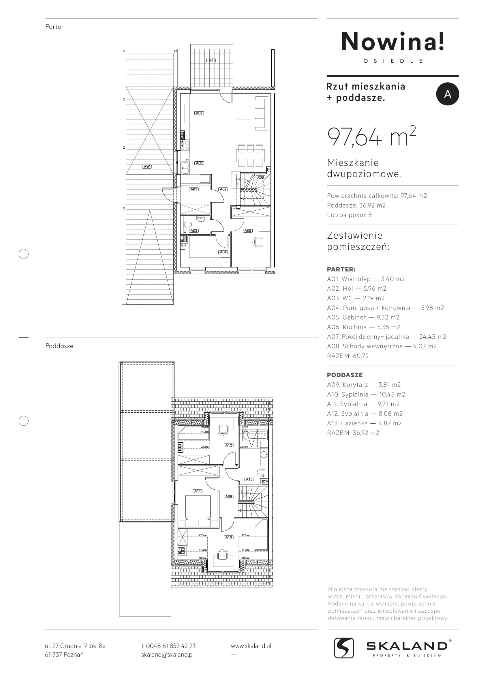 Dom 97,64 m², oferta nr D25, Osiedle Nowina, Dachowa, ul. Nowina 37