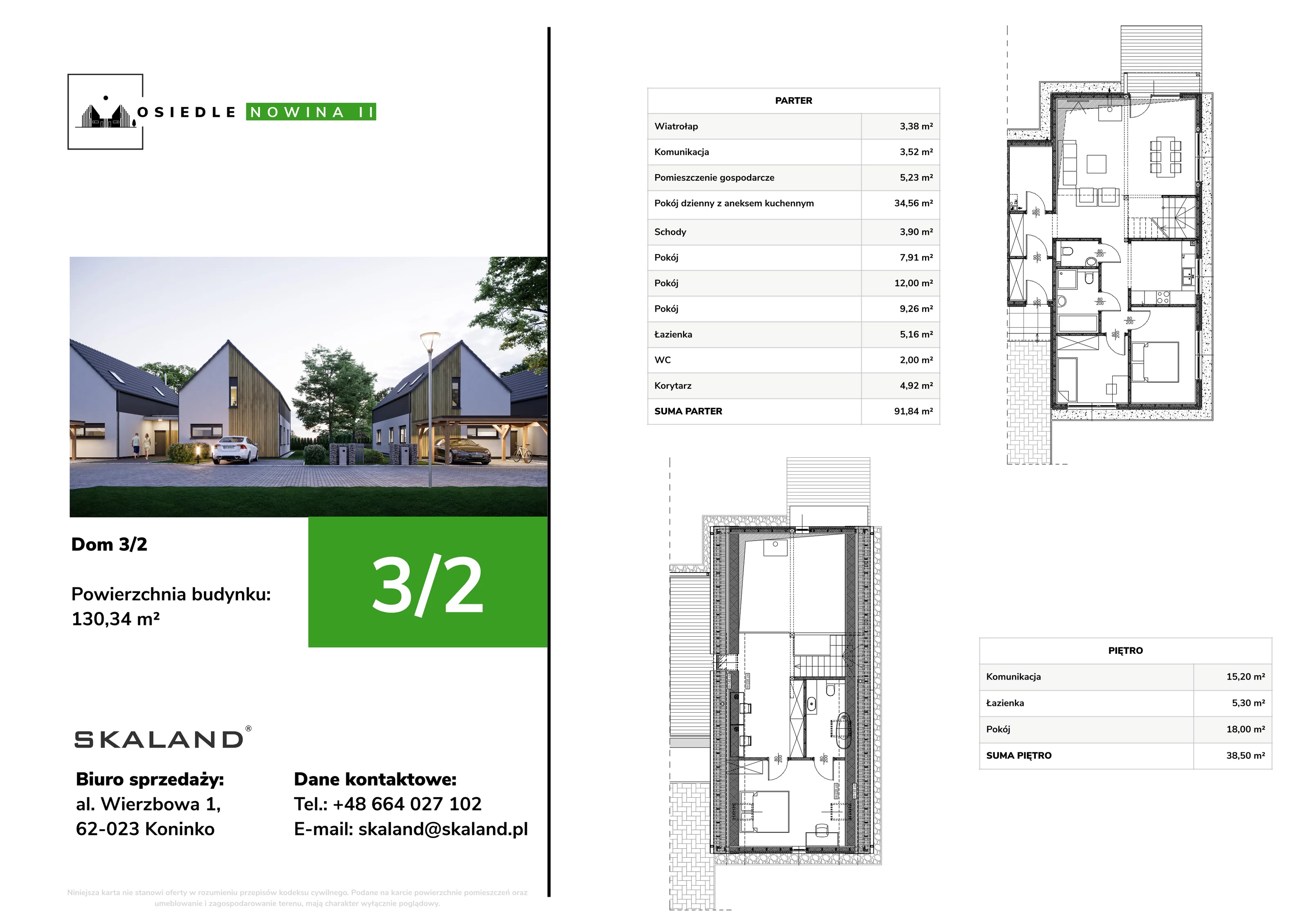 Dom 130,34 m², oferta nr E3/2, Osiedle Nowina, Dachowa, ul. Nowina 37