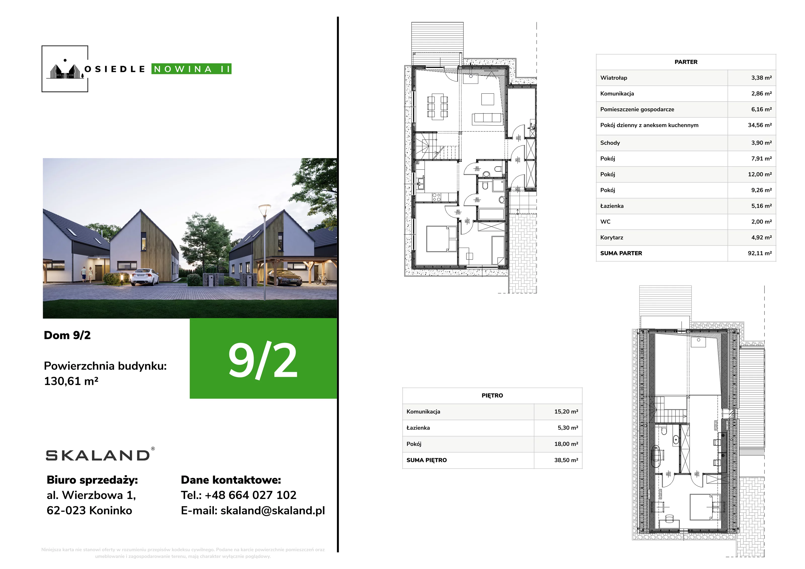 Dom 130,61 m², oferta nr E9/2, Osiedle Nowina, Dachowa, ul. Nowina 37