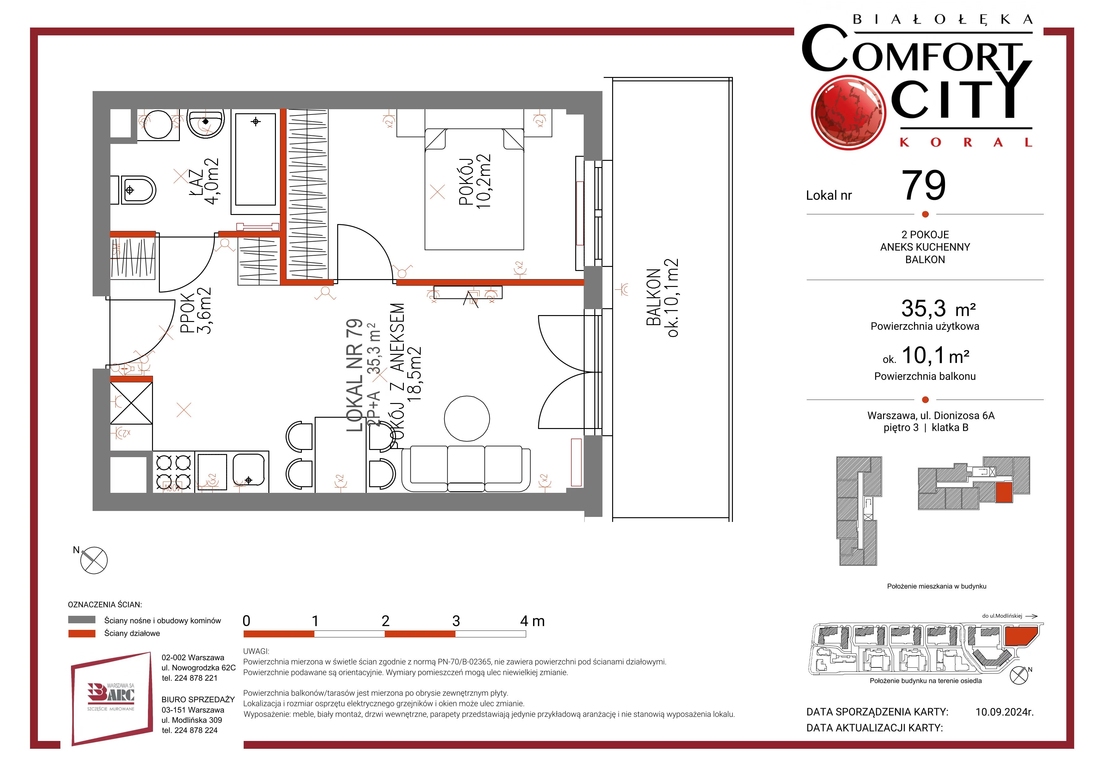 Mieszkanie 35,00 m², piętro 3, oferta nr 79, Comfort City Koral, Warszawa, Białołęka, Tarchomin, ul. Dionizosa 6a