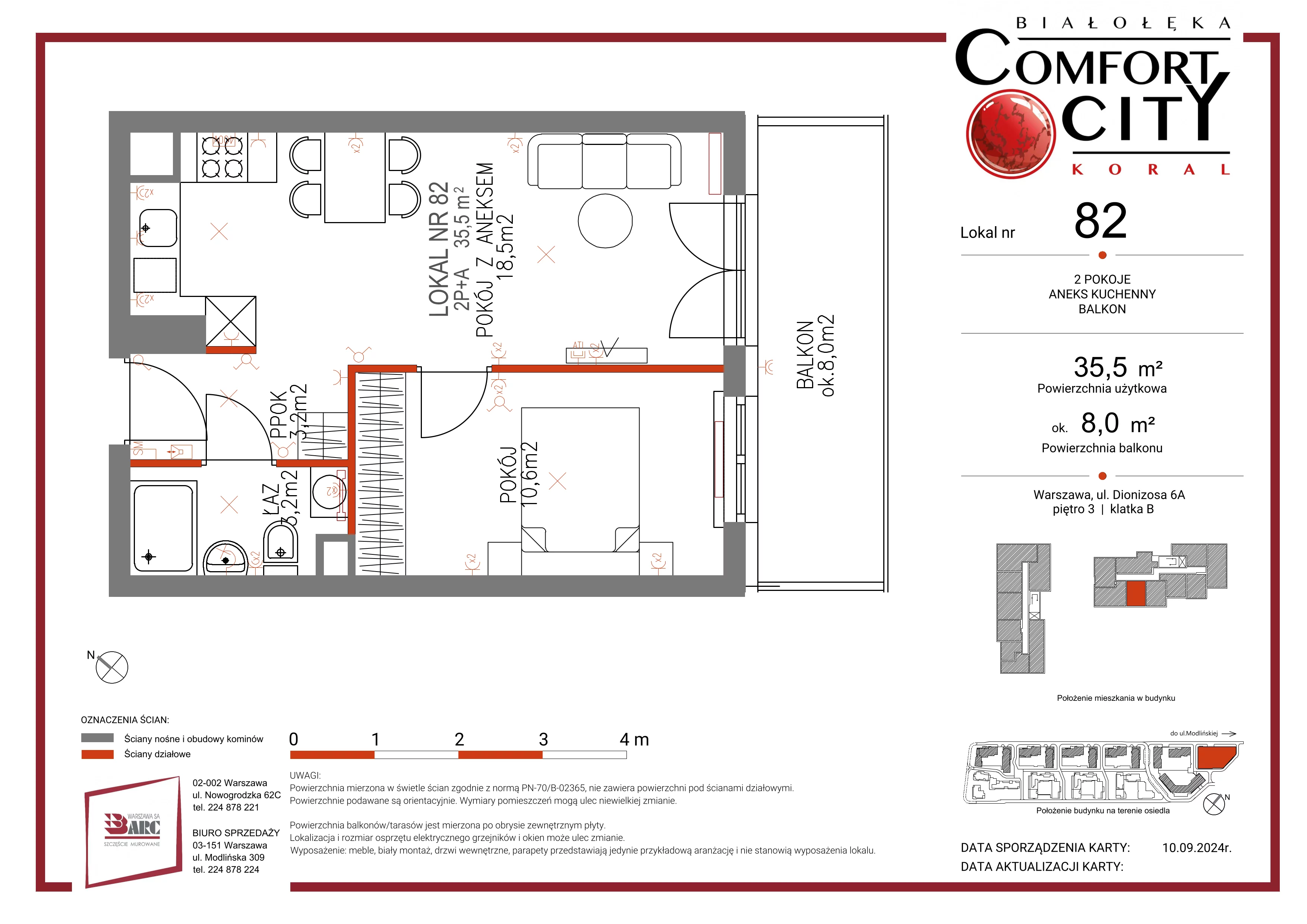 Mieszkanie 35,00 m², piętro 3, oferta nr 82, Comfort City Koral, Warszawa, Białołęka, Tarchomin, ul. Dionizosa 6a