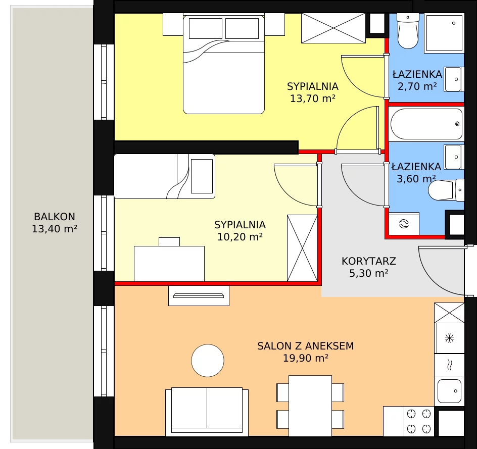 Mieszkanie 55,40 m², piętro 3, oferta nr 10, Comfort City Szmaragd, Warszawa, Białołęka, Nowodwory, ul. Dionizosa 4