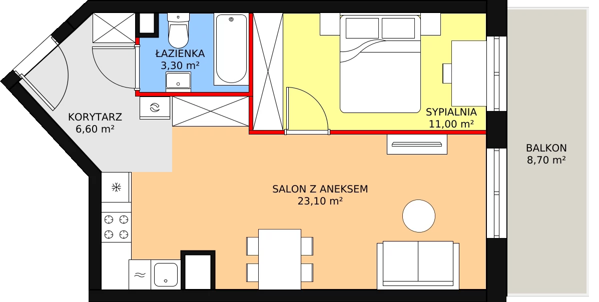 Mieszkanie 44,00 m², piętro 3, oferta nr 113, Comfort City Szmaragd, Warszawa, Białołęka, Nowodwory, ul. Dionizosa 4