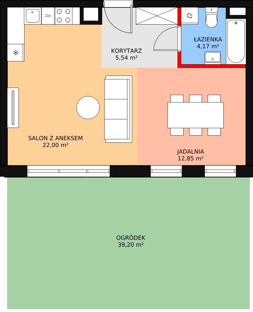 Apartament 44,39 m², parter, oferta nr 3, Apartamenty Marymoncka, Warszawa, Bielany, Marymont, ul. Marymoncka 8