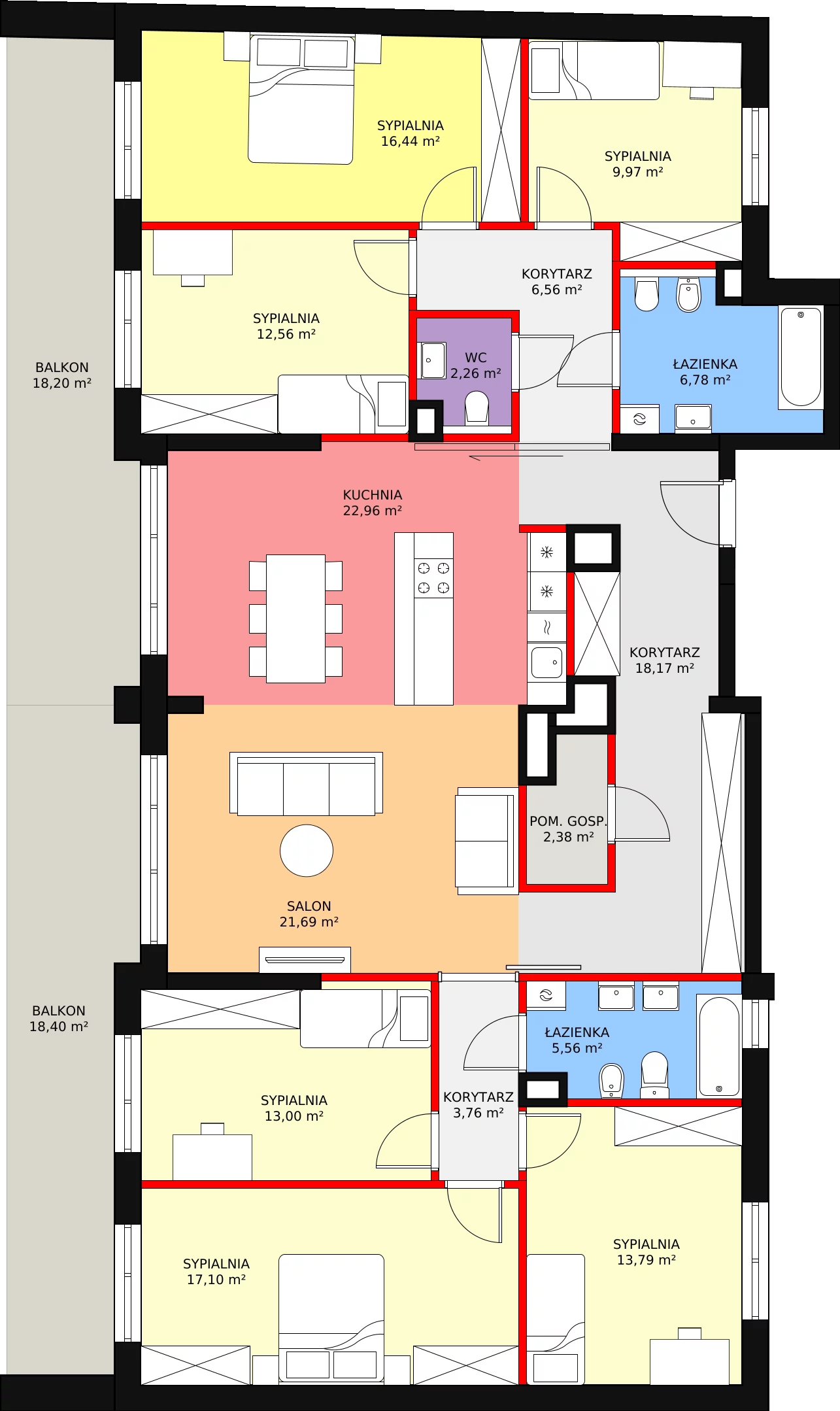 Apartament 172,94 m², piętro 5, oferta nr 27, Apartamenty Marymoncka, Warszawa, Bielany, Marymont, ul. Marymoncka 8