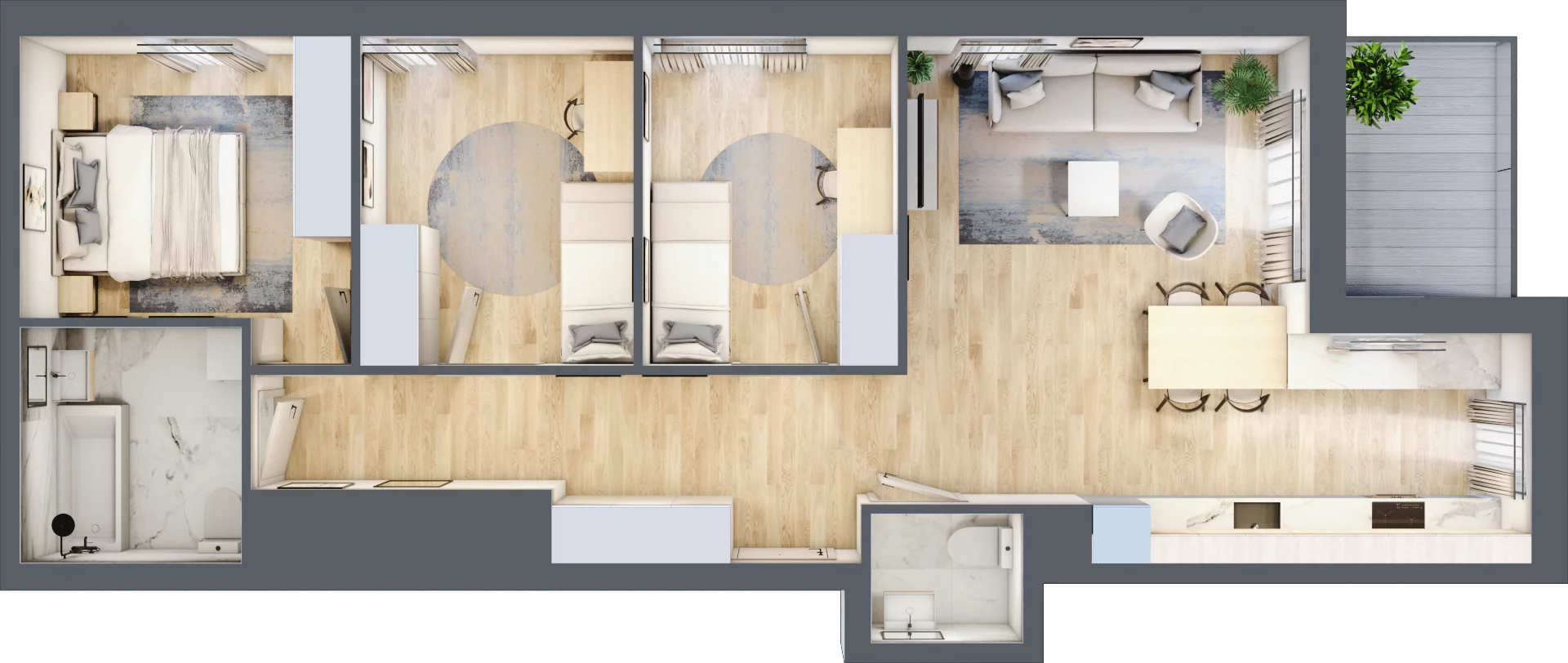 4 pokoje, mieszkanie 75,34 m², piętro 1, oferta nr AM1/1, Nowa Drożdżownia - Etap II, Kraków, Bieżanów-Prokocim, ul. Drożdżowa 5