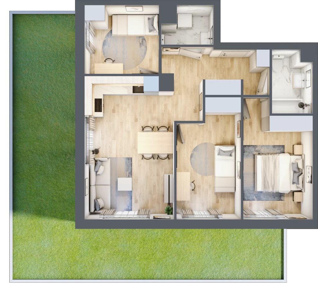 4 pokoje, mieszkanie 66,76 m², parter, oferta nr BM0/6, Nowa Drożdżownia - Etap II, Kraków, Bieżanów-Prokocim, ul. Drożdżowa 5