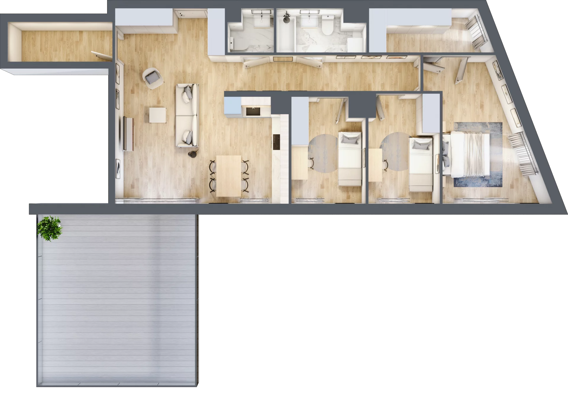 4 pokoje, mieszkanie 95,72 m², piętro 2, oferta nr BM2/4, Nowa Drożdżownia - Etap II, Kraków, Bieżanów-Prokocim, ul. Drożdżowa 5