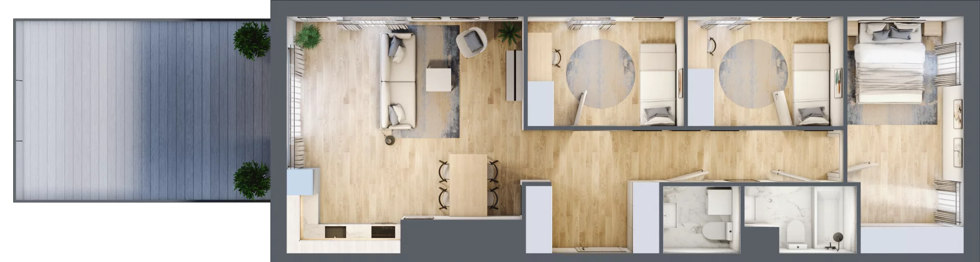 4 pokoje, mieszkanie 80,93 m², piętro 2, oferta nr BM2/1, Nowa Drożdżownia - Etap II, Kraków, Bieżanów-Prokocim, ul. Drożdżowa 5
